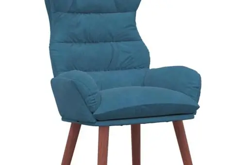 fotoliul confortabil din catifea albastră - 2/5
