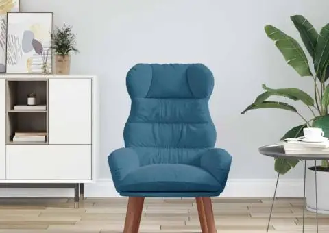 fotoliul confortabil din catifea albastră - 3/5