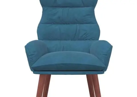 fotoliul confortabil din catifea albastră - 4/5