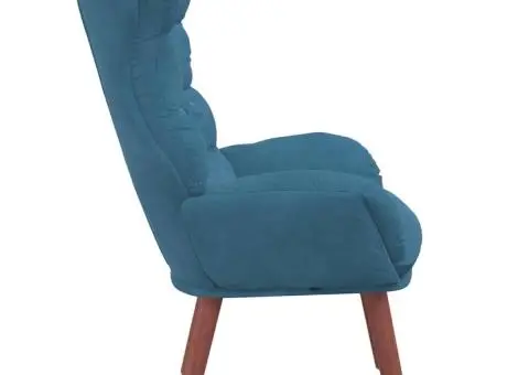 fotoliul confortabil din catifea albastră - 5/5
