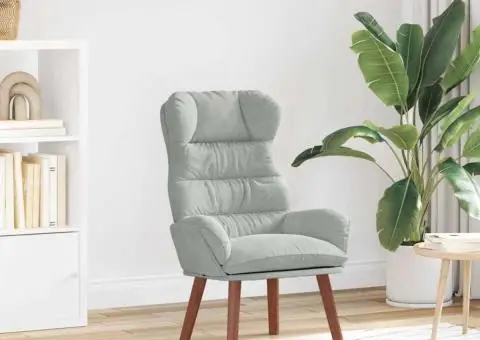 Scaun de relaxare Gri deschis din catifea - 1/5