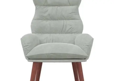 Scaun de relaxare Gri deschis din catifea - 4/5