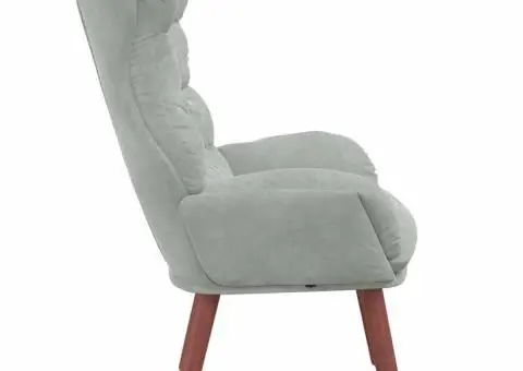 Scaun de relaxare Gri deschis din catifea - 5/5