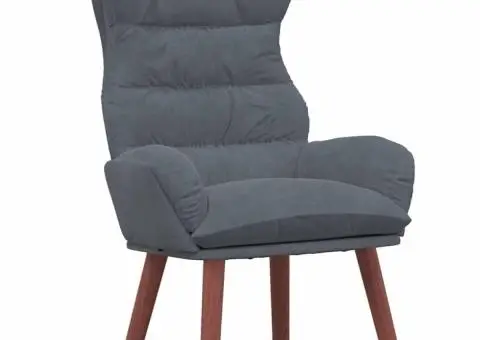 Fotoliu Relaxant din Catifea Gri Întunecat - 2/5