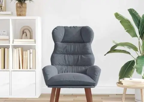 Fotoliu Relaxant din Catifea Gri Întunecat - 3/5