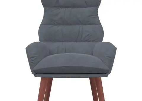 Fotoliu Relaxant din Catifea Gri Întunecat - 4/5