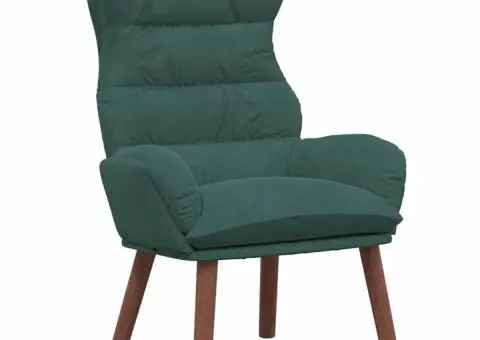 Fotoliu Relaxant Verde închis din Catifea - 2/5