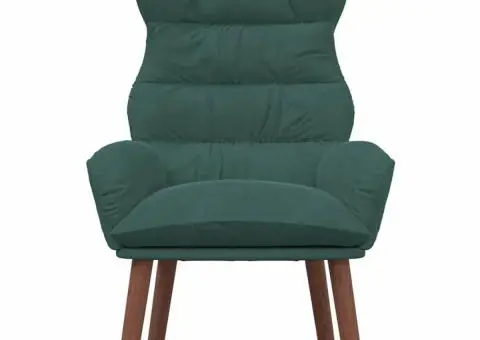 Fotoliu Relaxant Verde închis din Catifea - 4/5