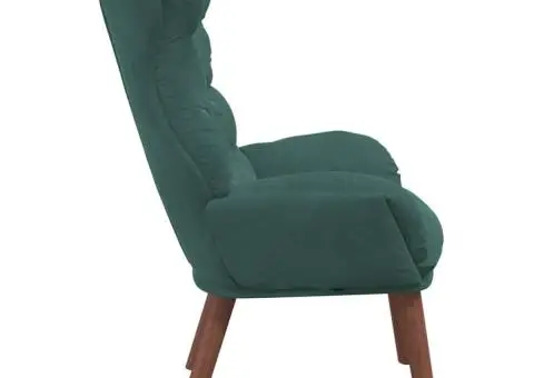 Fotoliu Relaxant Verde închis din Catifea - 5/5