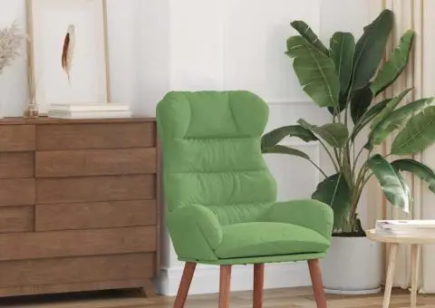 fotoliul relaxing din catifea verde deschis - 1/5