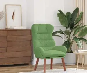 fotoliul relaxing din catifea verde deschis