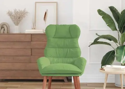 fotoliul relaxing din catifea verde deschis - 3/5