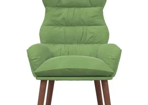 fotoliul relaxing din catifea verde deschis - 4/5