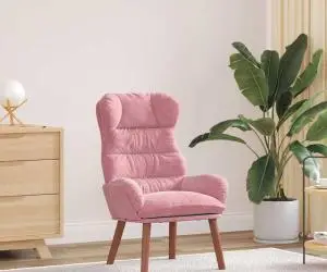 Fotoliu Relaxant din Catifea Roz