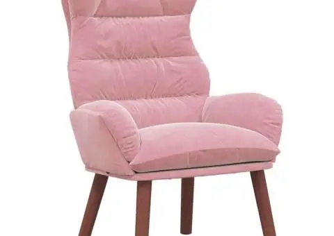 Fotoliu Relaxant din Catifea Roz - 2/5