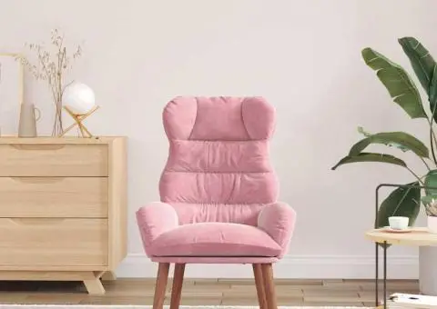 Fotoliu Relaxant din Catifea Roz - 3/5
