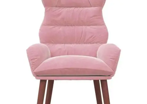 Fotoliu Relaxant din Catifea Roz - 4/5