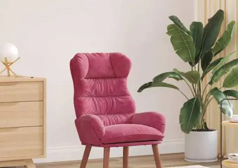 Fotoliu Relaxant Catifea Roșie - 1/5