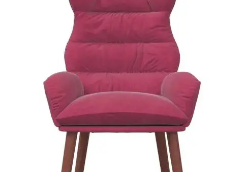Fotoliu Relaxant Catifea Roșie - 4/5