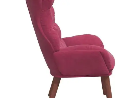 Fotoliu Relaxant Catifea Roșie - 5/5