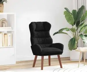 vidaXL Fotoliu Relaxant Negru Catifea
