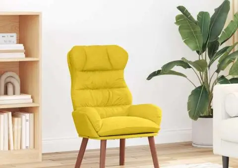 Fotoliu Relaxant Galben Catifea - 1/5