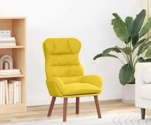 vidaXL Fotoliu Relaxant Galben Catifea