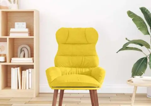 Fotoliu Relaxant Galben Catifea - 3/5