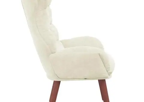 Fotoliu Relaxant din Catifea Crem - 5/5