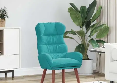 Fotoliu Relaxant Turcoaz Catifea - 1/5
