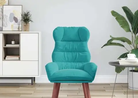 Fotoliu Relaxant Turcoaz Catifea - 3/5