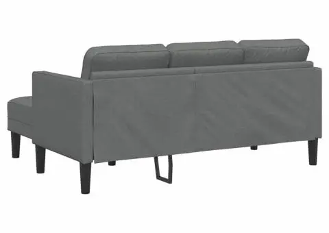 Canapea formă L, 3 locuri, gri închis, 160 cm, textil - 4/5