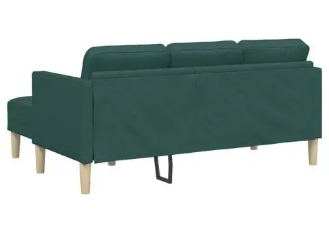 Canapea formă L, 3 locuri, verde închis, 160 cm, textil - 4/5