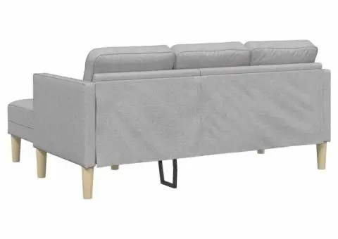 Canapea formă L, 3 locuri, gri nor, 160 cm, textil - 4/5