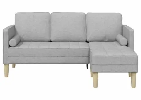 Canapea formă L, 3 locuri, gri nor, 160 cm, textil - 5/5