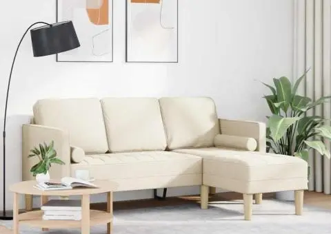 Canapea formă L, 3 locuri, 160 cm, pânză - 3/5