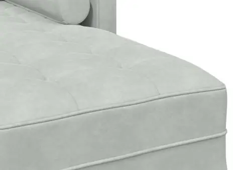 Canapea 3 locuri cu chaise longue în formă de L gri deschis 160 cm din catifea - 5/5