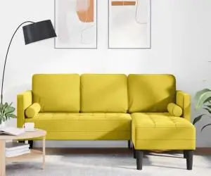 vidaXL Canapea în formă de L Galben 173x131x67 cm Catifea