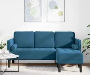 vidaXL Canapea L Albastră 173x131x67 cm Catifea