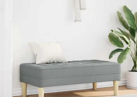 Bancă, gri deschis, 113x57x39 cm, textil - 1/5