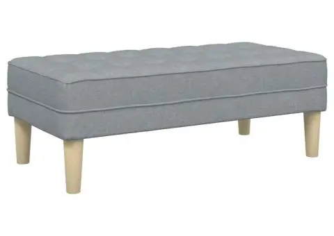 Bancă, gri deschis, 113x57x39 cm, textil - 2/5