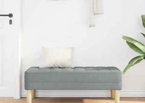 Bancă, gri deschis, 113x57x39 cm, textil - 3/5