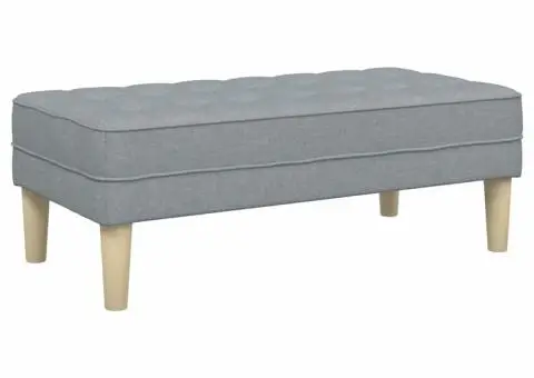 Bancă, gri deschis, 113x57x39 cm, textil - 4/5