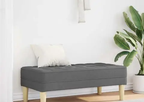 Bancă, gri închis, 113x57x39 cm, textil - 1/5