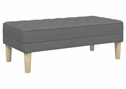 Bancă, gri închis, 113x57x39 cm, textil - 2/5