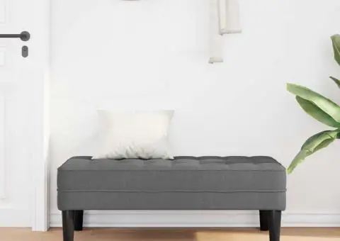 Bancă, gri închis, 113x57x39 cm, textil - 3/5