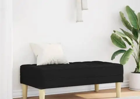 Bancă, negru, 113x57x39 cm, textil - 1/5