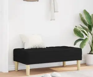 Bancă, negru, 113x57x39 cm, textil