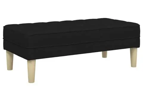 Bancă, negru, 113x57x39 cm, textil - 2/5