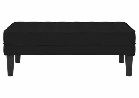 Bancă, negru, 113x57x39 cm, textil - 5/5